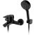 Grifo de bañera negro con ducha de mano de 5 chorros, mezclador de ducha de pared con manguera de 1,5 m
